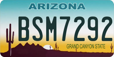 AZ license plate BSM7292