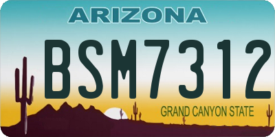 AZ license plate BSM7312