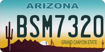 AZ license plate BSM7320