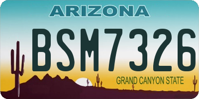 AZ license plate BSM7326