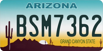 AZ license plate BSM7362