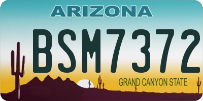 AZ license plate BSM7372