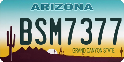 AZ license plate BSM7377