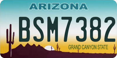 AZ license plate BSM7382