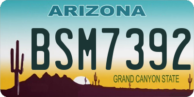 AZ license plate BSM7392