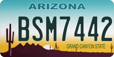 AZ license plate BSM7442
