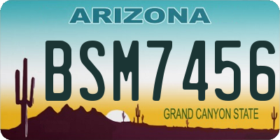 AZ license plate BSM7456