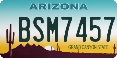 AZ license plate BSM7457