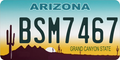 AZ license plate BSM7467