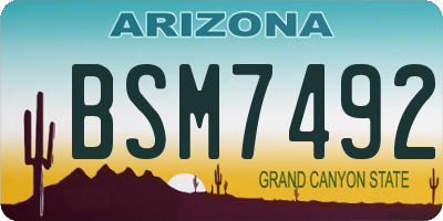 AZ license plate BSM7492
