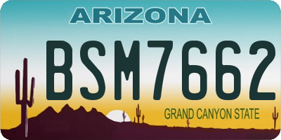 AZ license plate BSM7662