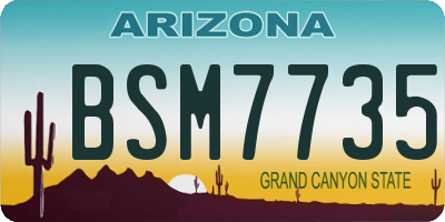 AZ license plate BSM7735