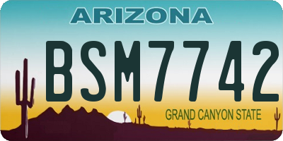 AZ license plate BSM7742