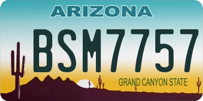 AZ license plate BSM7757