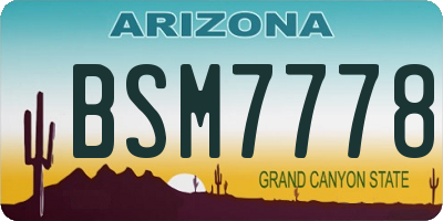 AZ license plate BSM7778