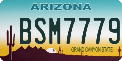 AZ license plate BSM7779