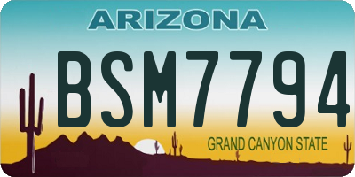 AZ license plate BSM7794