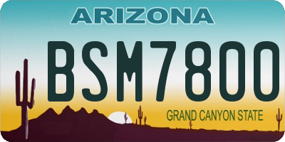 AZ license plate BSM7800