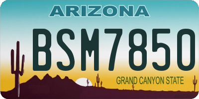 AZ license plate BSM7850