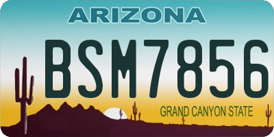 AZ license plate BSM7856