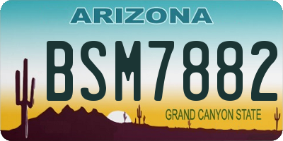 AZ license plate BSM7882