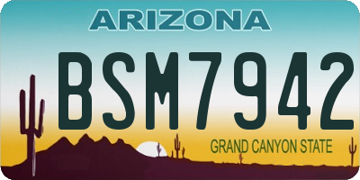 AZ license plate BSM7942