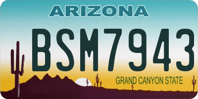 AZ license plate BSM7943