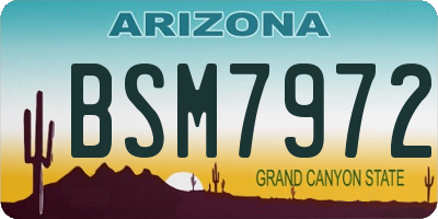 AZ license plate BSM7972