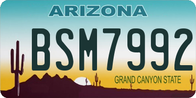 AZ license plate BSM7992