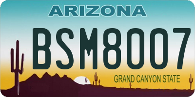 AZ license plate BSM8007