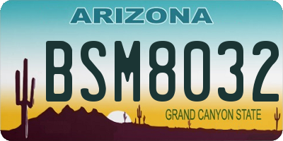 AZ license plate BSM8032