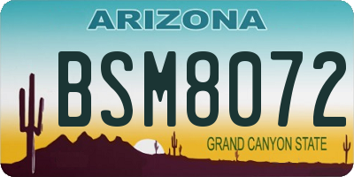 AZ license plate BSM8072