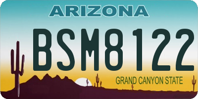 AZ license plate BSM8122