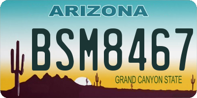 AZ license plate BSM8467