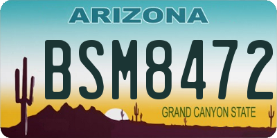 AZ license plate BSM8472