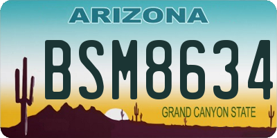 AZ license plate BSM8634