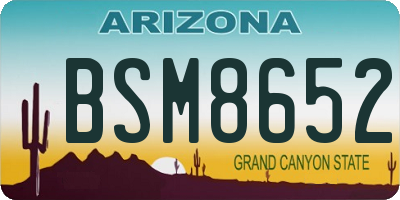 AZ license plate BSM8652