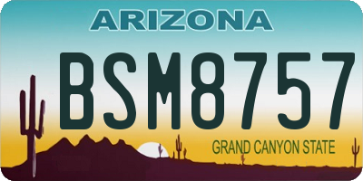 AZ license plate BSM8757