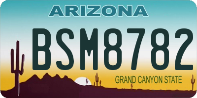 AZ license plate BSM8782