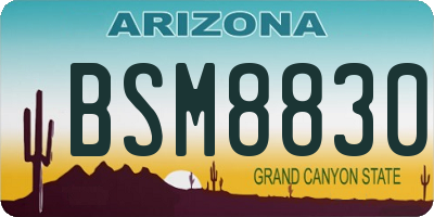 AZ license plate BSM8830