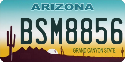 AZ license plate BSM8856