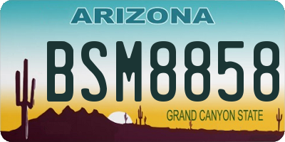 AZ license plate BSM8858