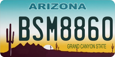 AZ license plate BSM8860