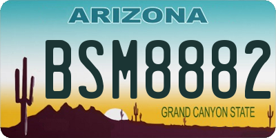 AZ license plate BSM8882