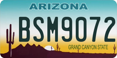 AZ license plate BSM9072