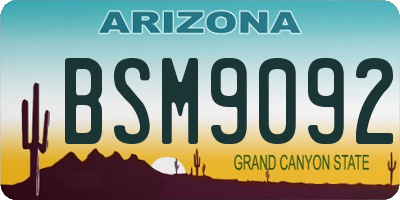 AZ license plate BSM9092