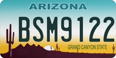 AZ license plate BSM9122