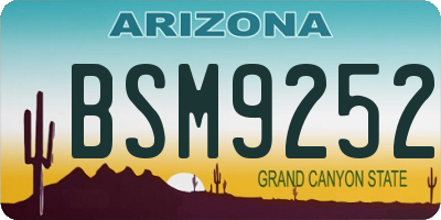 AZ license plate BSM9252