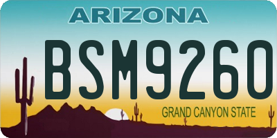 AZ license plate BSM9260