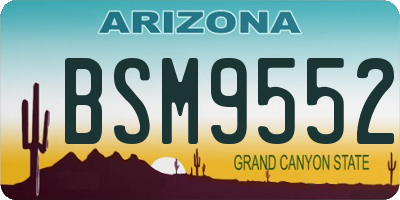 AZ license plate BSM9552